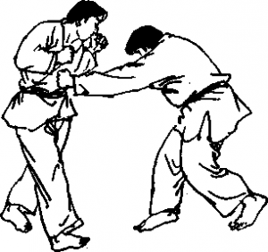 截拳道左拳擊敵腹部右拳擊敵頭部