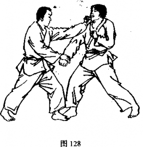截拳道左手成背拳擊打